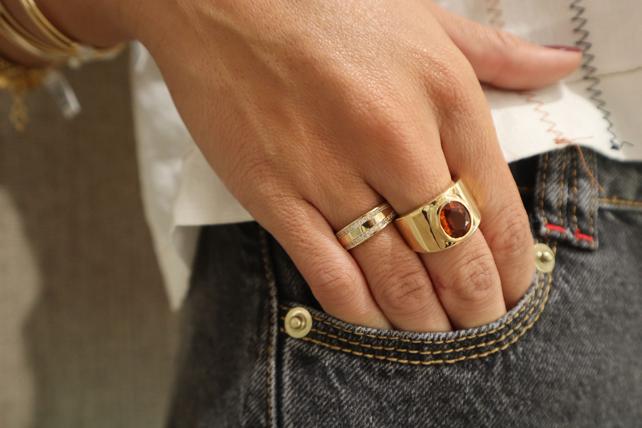 Anillo Cabu Topac Ambar