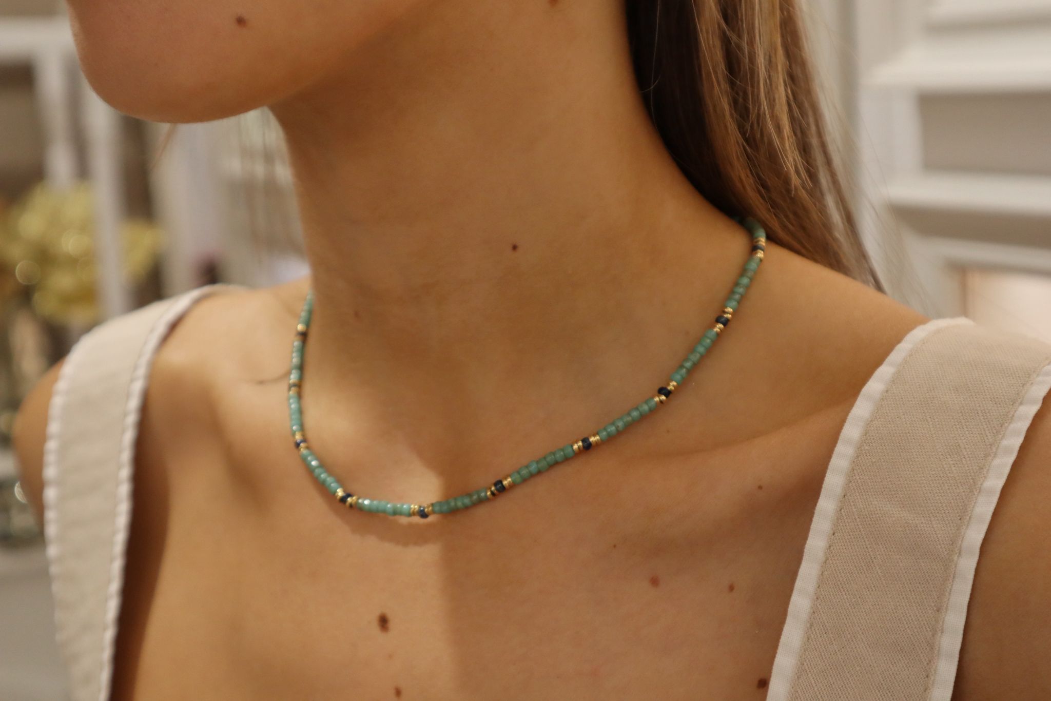 Collar cuentas turquesas