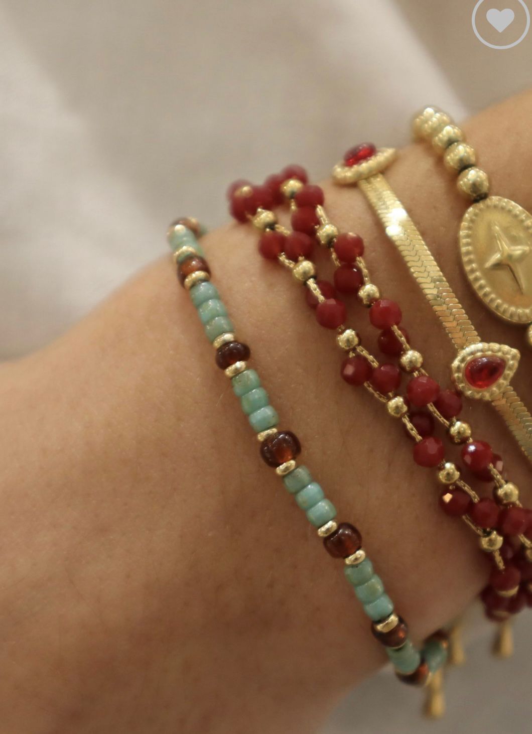 Pulsera Elástica Verde con Rojo