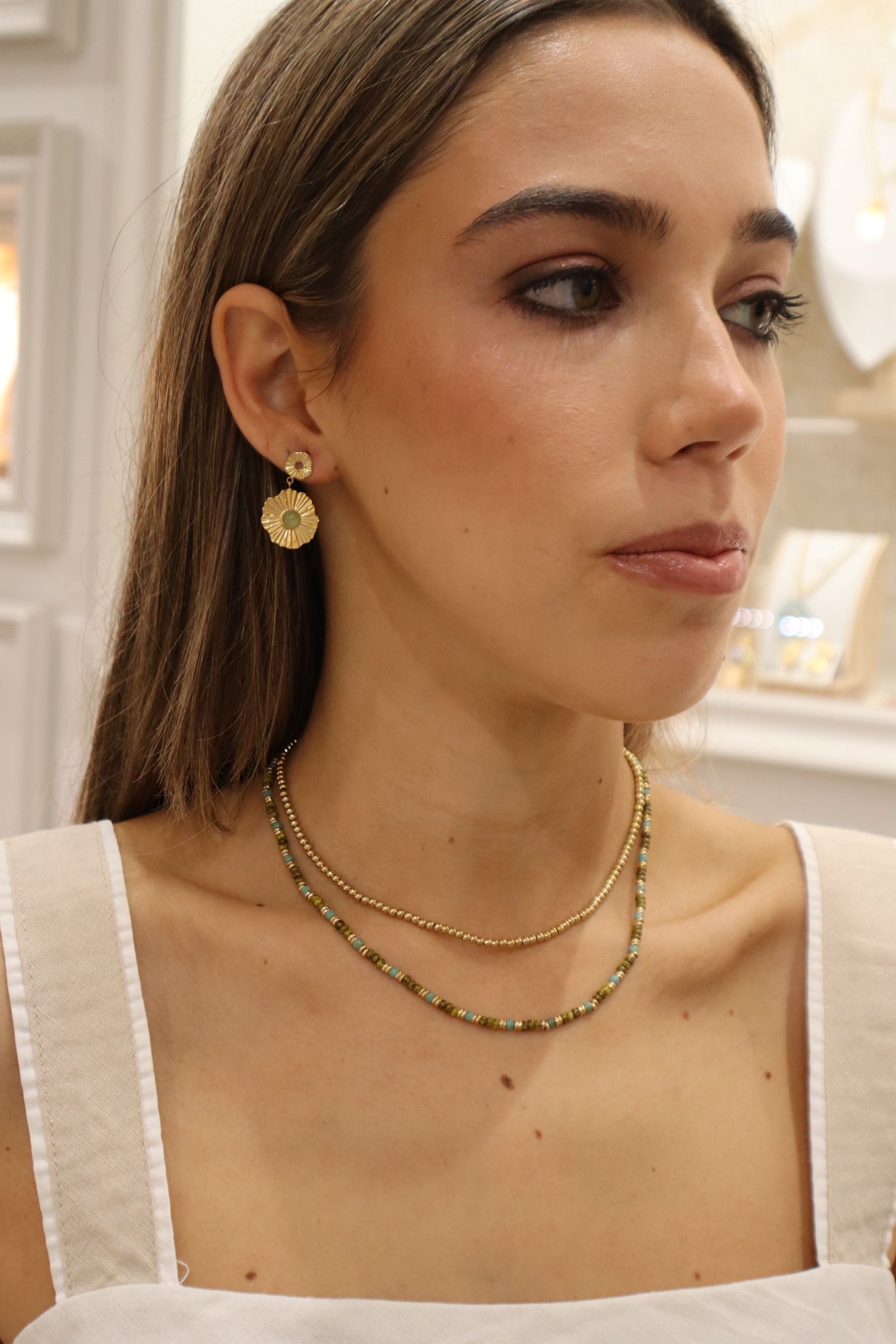 Collar cuentas verde