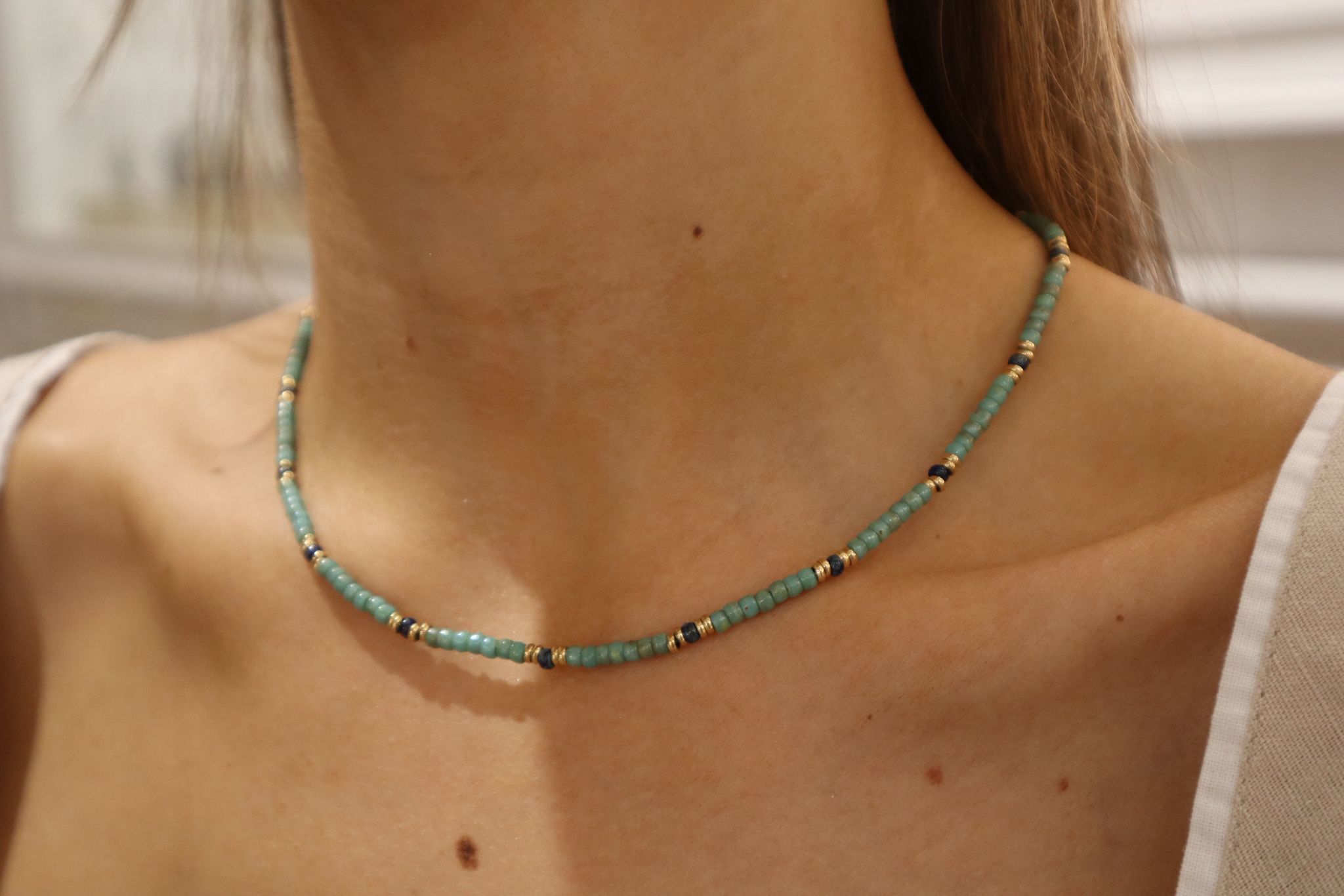 Collar cuentas turquesas