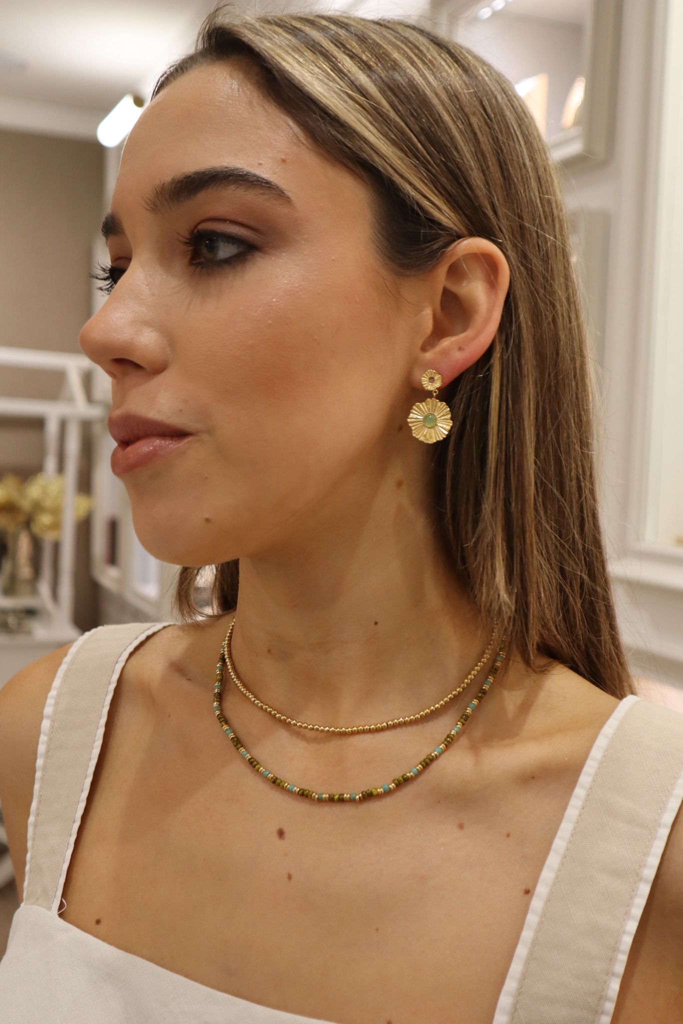 Collar cuentas verde